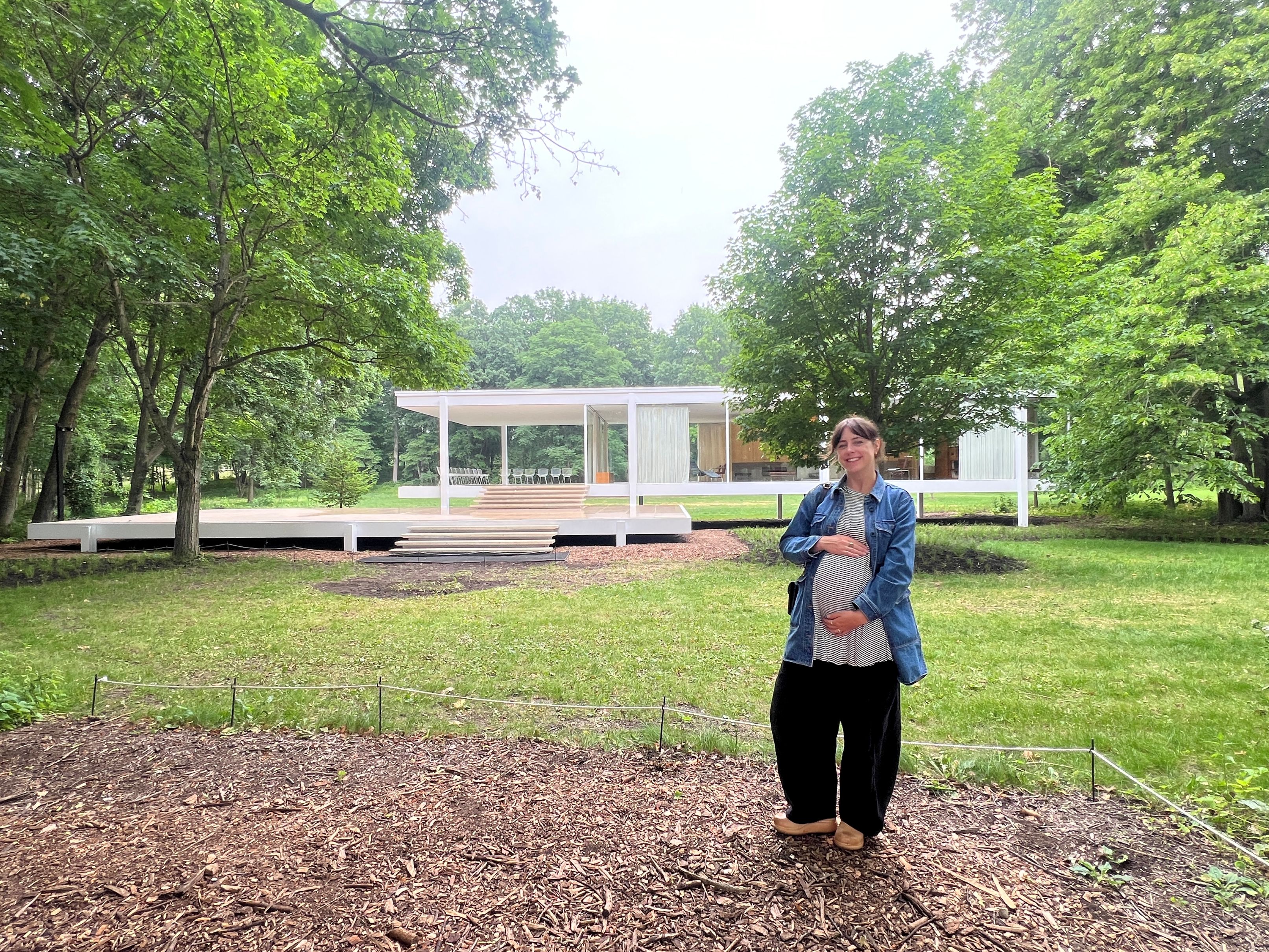 Loryn visiting the Farnsworth House in Plano, Illinois