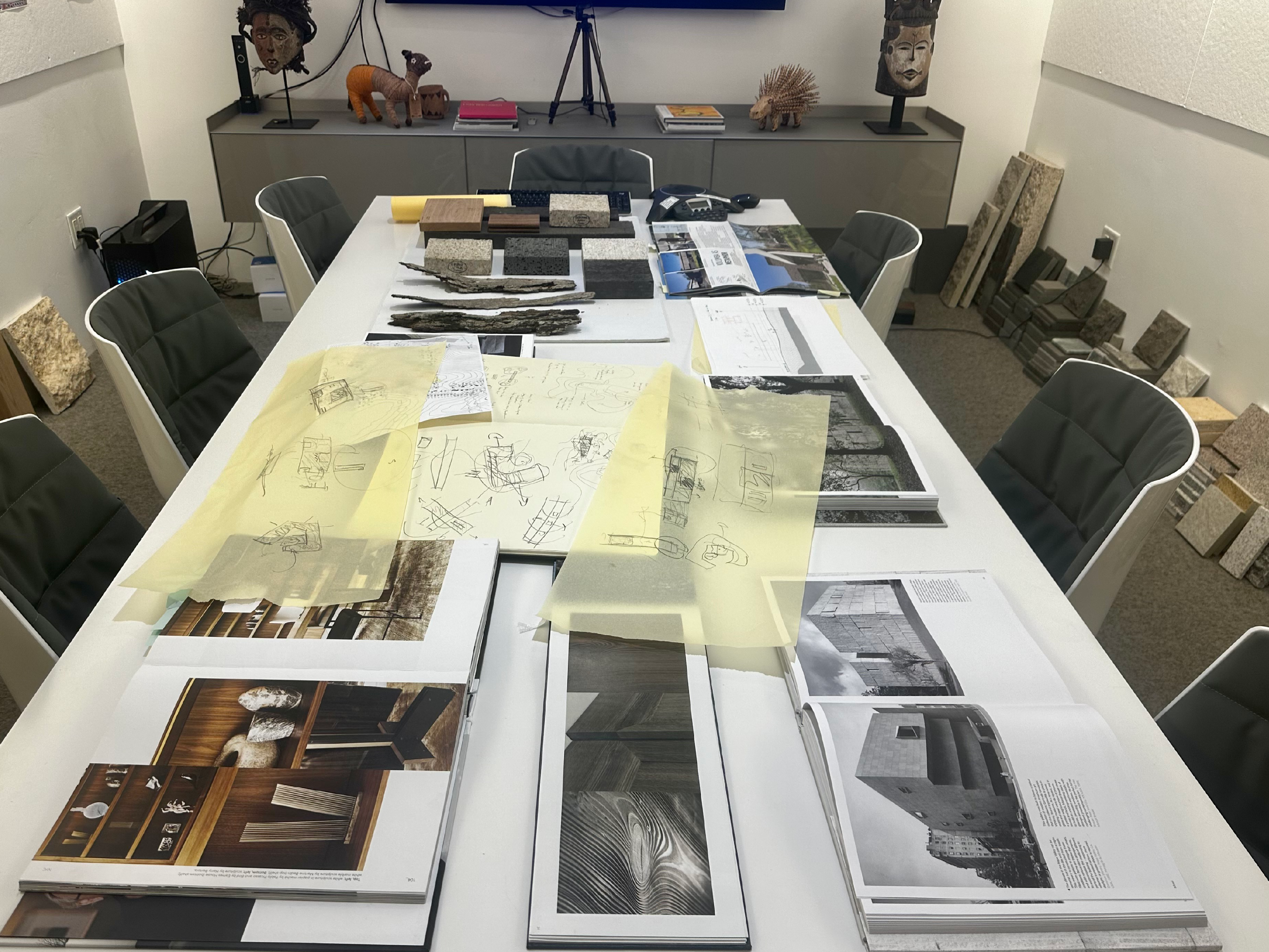 studio b design process worktable sketches materials